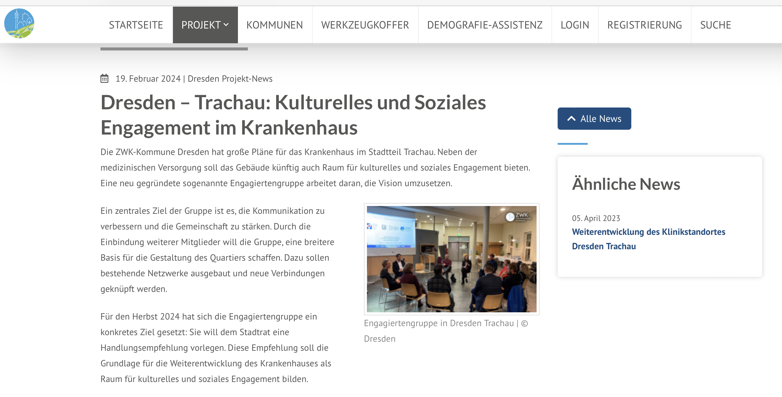 Zukunftswerkstatt Kommune berichtet über Dresden Trachau.